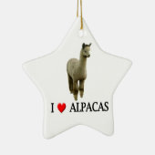 Ornement Étoile En Céramique J'aime les alpacas (Droite)