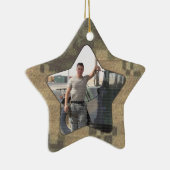 Ornement Étoile En Céramique J'aime ma photo personnalisée par militaires Camo (Droite)