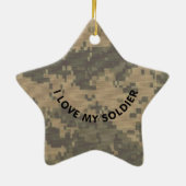 Ornement Étoile En Céramique J'aime ma photo personnalisée par militaires Camo (Dos)
