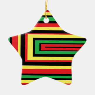 Ornement Étoile En Céramique JAMAICA couleurs des racines rasta