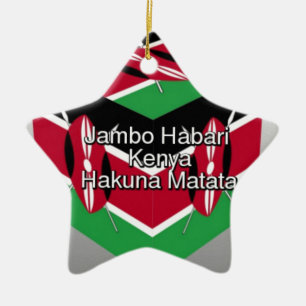 Ornement Étoile En Céramique Jambo Habari ! Kenya Hakuna Matata