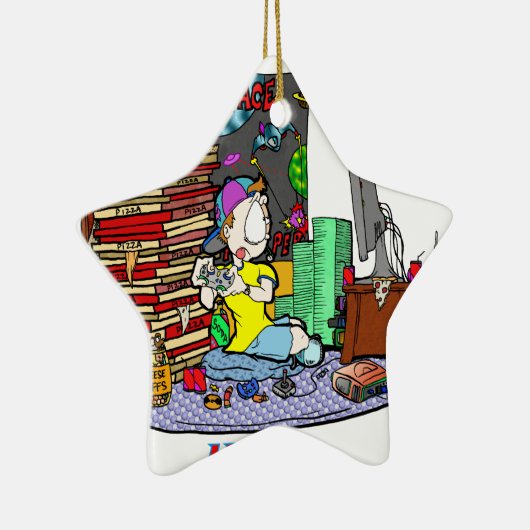 Ornement Étoile En Céramique Jouer n'est PAS un passe-temps (Droite)