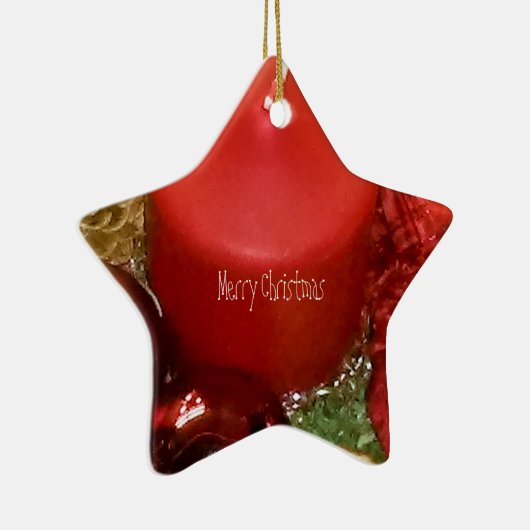 Ornement Étoile En Céramique Joyeuse couronne de Noël (Droite)
