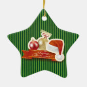 Ornement Étoile En Céramique Joyeux Noël ! (Dos)