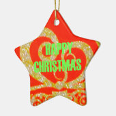 Ornement Étoile En Céramique Joyeux Noël Golden Red Snowflex.jpg (Gauche)