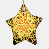 Ornement Étoile En Céramique Kaleidoscope Mandala Art Energy Fleur Jaune (Gauche)