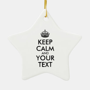 Ornement Étoile En Céramique KEEP CALM personnalisé et votre texte