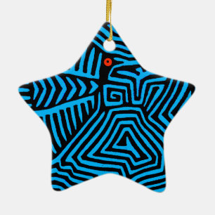 Ornement Étoile En Céramique Kuna Blue Bird
