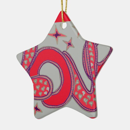 Ornement Étoile En Céramique L'amour dans le style années 1960 (Gauche)