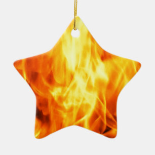Ornement Étoile En Céramique Le feu brûlant