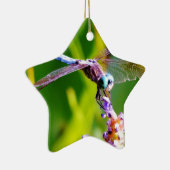 Ornement Étoile En Céramique libellule turquoise et violette (Droite)