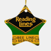 Ornement Étoile En Céramique Lignes de chemin de fer de lecture, ligne (Dos)