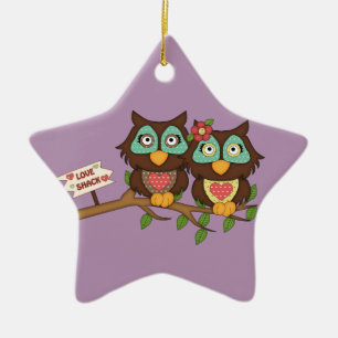 Ornement Étoile En Céramique Love Ows design Cadeaux