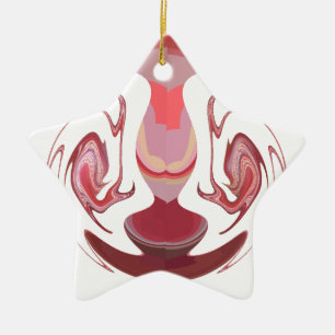 Ornement Étoile En Céramique Maroon Majesty : Rustic Radiance Texté Africain