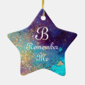 Ornement Étoile En Céramique MASQUE EN BLEU, Étoile Monogramme (Dos)