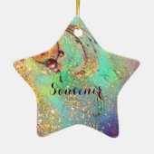 Ornement Étoile En Céramique MASQUE EN BLEU /Masques vénitiens (Dos)