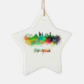 Ornement Étoile En Céramique Memphis skyline in watercolor (Droite)