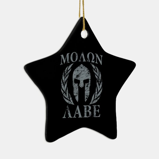 Ornement Étoile En Céramique Molon Labe Grunge Armure spartiate (Droite)