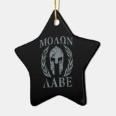 Ornement Étoile En Céramique Molon Labe Grunge Armure spartiate (Gauche)