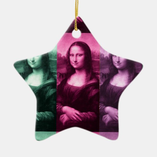 Ornement Étoile En Céramique Mona Lisa Rose vert violet (Devant)
