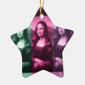 Ornement Étoile En Céramique Mona Lisa Rose vert violet (Gauche)