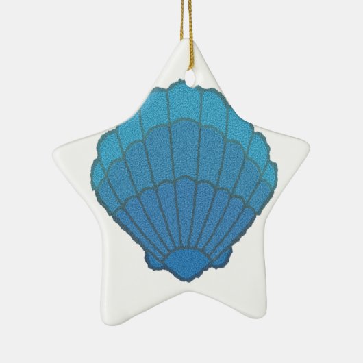 Ornement Étoile En Céramique Mosaïque Blue Seashell (Droite)