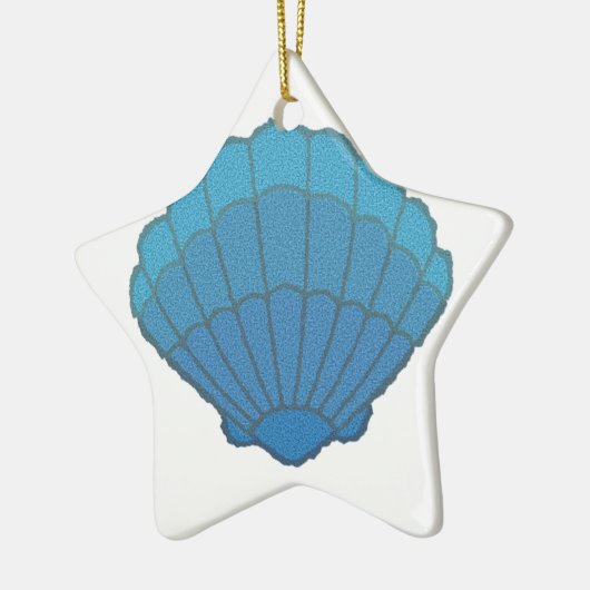 Ornement Étoile En Céramique Mosaïque Blue Seashell (Gauche)
