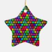 Ornement Étoile En Céramique Motif Carré coloré Abstrait (Devant)