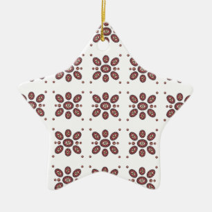 Ornement Étoile En Céramique Motif de fleurs Mandala