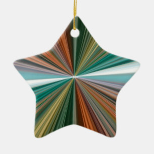 Ornement Étoile En Céramique Motif de lignes colorées