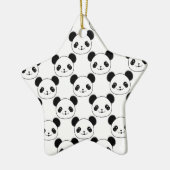 Ornement Étoile En Céramique Motif Kawaii Panda En Noir Et Blanc (Gauche)