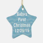 Ornement Étoile En Céramique Motif Snowflake sur Blue (Droite)