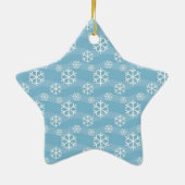 Ornement Étoile En Céramique Motif Snowflake sur Blue (Dos)