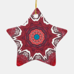 Ornement Étoile En Céramique Motif tribal de l'ethnie Sindh.jpg