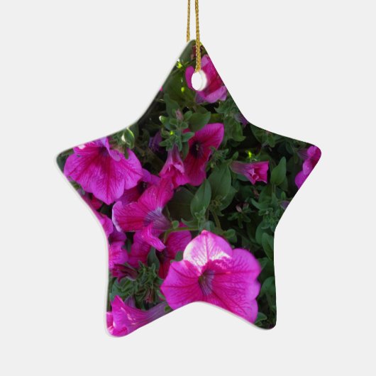Ornement Étoile En Céramique Nature, Flore, Fleur rose (Droite)