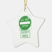 Ornement Étoile En Céramique Ne pas entrer sauf les vélos (Gauche)