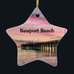 Ornement Étoile En Céramique Newport Beach Balboa Pier<br><div class="desc">La jetée Balboa de Newport Beach en Californie du Sud ensoleillée. Un ornement personnalisable avec de nombreuses options.</div>