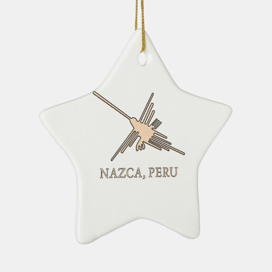 Ornement Étoile En Céramique Newsprint de Nazca Hummingbird (Droite)