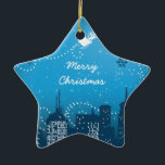 Ornement Étoile En Céramique Noël dans l'ornement de la ville<br><div class="desc">Noël dans l'ornement de la ville.</div>