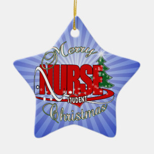 ORNEMENT ÉTOILE EN CÉRAMIQUE NOËL D'ÉTUDIANTE D'INFIRMIÈRE