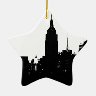 Ornement Étoile En Céramique Noir blanc New York Silhouette
