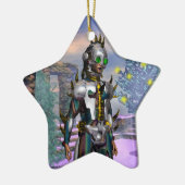 Ornement Étoile En Céramique NOUVELLE ANNÉE D'UN CYBORG  Étoile de saphir bleu (Gauche)