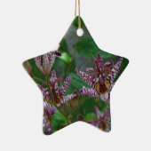 Ornement Étoile En Céramique Orchidée blanche rayée violette rose comme lys de  (Droite)