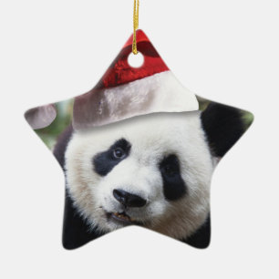 Ornement Étoile En Céramique Ours de panda Noël
