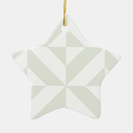 Ornement Étoile En Céramique Pale Gray Geometric Deco Cube Pattern (Devant)