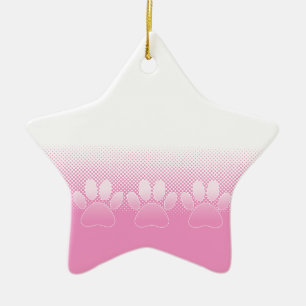 Ornement Étoile En Céramique Paniers Roses Et Blancs Avec Arrière - plan De New