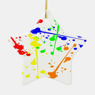 Ornement Étoile En Céramique Peindre splash art abstrait coloré
