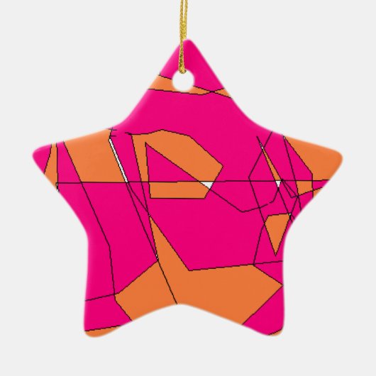 Ornement Étoile En Céramique Peinture numérique rose orange, Art pour enfants (Devant)