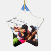 Ornement Étoile En Céramique Pente de ski de filles (Gauche)