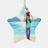 Ornement Étoile En Céramique Père et fils (Droite)